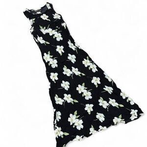 Vintage All That Jazz black floral maxi dress